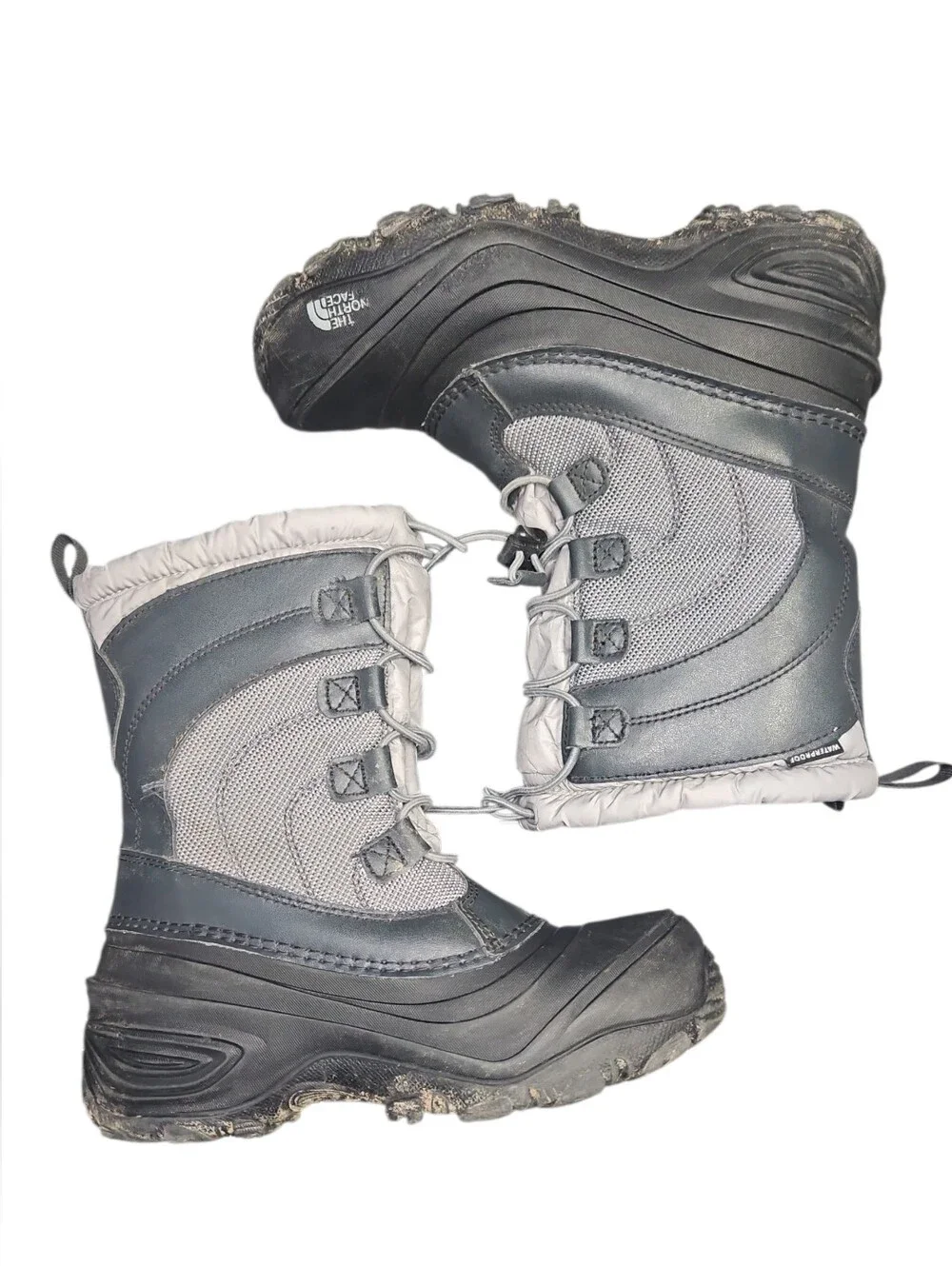 The North Face Alpenglow Kids Gray Winter Snow Boots Size 3